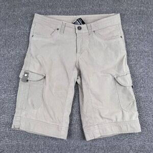 Kuhl Cargo Shorts Womens 8 Tan Outdoor Hiking Utility Mountain Pockets Stretch